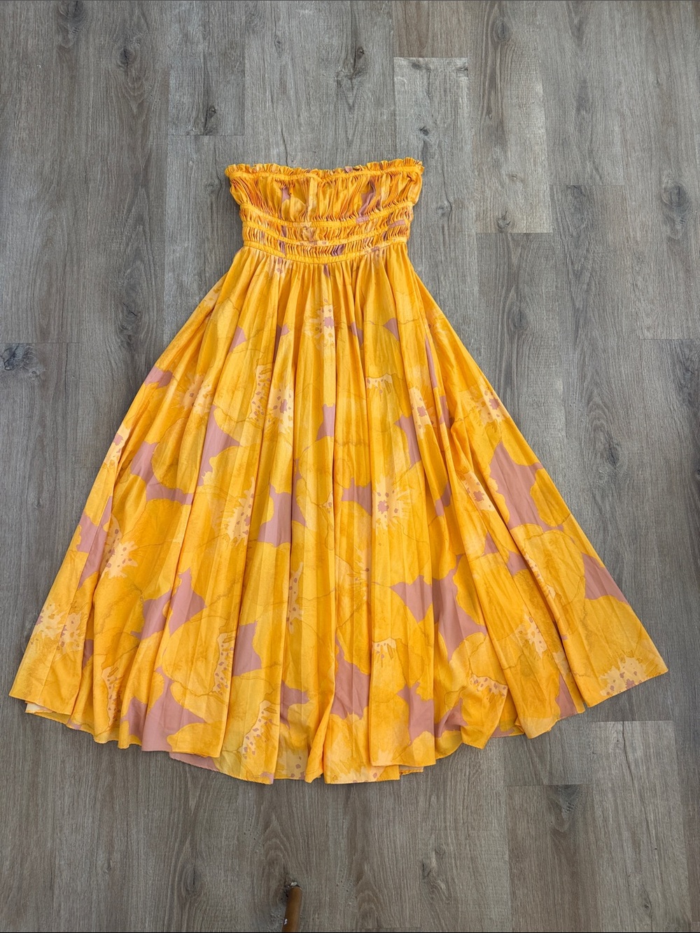 Slate & Willow Strapless Pleated Maxi Dress - Picture 6 of 16